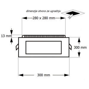 LED ugradna CCT panel lampa 24W - Img 6