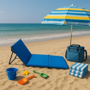Ležaljka sklopiva za plažu 150x52cm plava LP-720000P