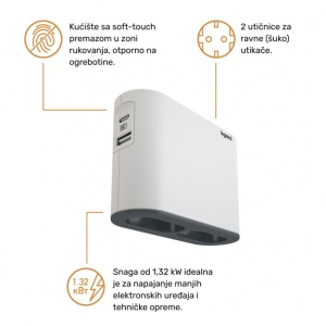 LG 49401 2-STRUKI ADAPTER 2X2P+E 1XUSB-A 1XUSB-C (BELA/T.SIVA)