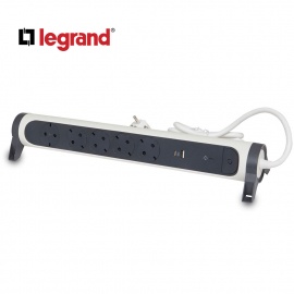 LG 694510 PRODUZNI BLOK SA UPZ 5X2P+E 1XUSB-A 1XUSB-C 1.5M (BELA/T.SIVA) - Img 2