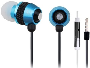MHS-EP-002 Gembird Metal MP3 slusalice sa mikrofonom, BLUE (1x3,5mm) FO - Img 1