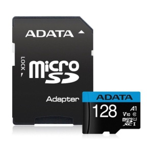 Micro SD Card 128GB AData+SD adapter AUSDX128GUICL10A1-RA1class10