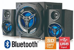 Microlab T11 Aktivni drveni zvucnici 2.1 42WRMS(26W, 2x8W) SD, USB, Bluetooth, 3.5m RGB light - Img 2