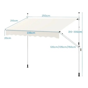 Montelux Easy 250x120cm Krem Balkonska Tenda - Img 3