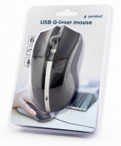 MUS-GU-02 Gembird G-laser mis USB 800-2400Dpi black, 118mm fok - Img 1