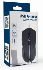 MUS-GU-02 Gembird G-laser mis USB 800-2400Dpi black, 118mm fok - Img 3