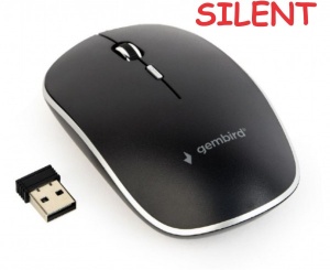 MUSW-4BS-01 Gembird Necujni bezicni mis 2,4GHz opticki USB 800-1600Dpi black 115mm - Img 1