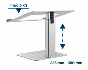 NBS-D1-02 Gembird podesivo postolje za laptop 15,6, max.5kg, 225~380mm, aluminum - Img 1