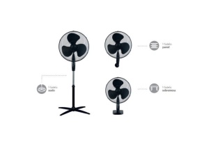 NIAROS KURELI Ventilator 3U1, PODNI, ZIDNI I STONI, PREČNIK 43CM, 45W, CRNI - Img 2