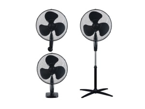 NIAROS KURELI Ventilator 3U1, PODNI, ZIDNI I STONI, PREČNIK 43CM, 45W, CRNI