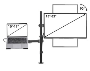 Nosač za monitor sa postoljem za laptop Manhattan 462136 13"-32" - Img 2