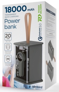 PB18-TQC3-01 Gembird Power bank 18000 mAh, crni - Img 2