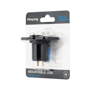 PEIYING Auto punjač i adapter 2xUSB za ugradnju 3.1A PY-CHR0001 - Img 6