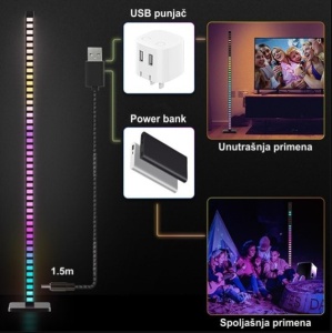 Podna lampa M69-B RGB+IC * crna 10W LED sa daljinskim 20 tastera i adapterom 5V 2A - Img 2