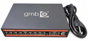 POE-FS1010PG GMB Switch, IEEE802.3af/at, 8 PoE 10/100M, 2 UP-link 100/1000M , 52V 120W, 30W/PoE, VL - Img 3