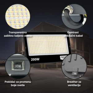 PROSTO LED reflektor 200W promenljiva boja svetla - Img 2