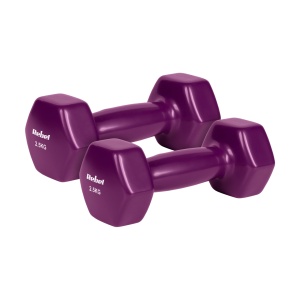 REBEL ACTIVE Bučice tegovi za ruke HEX liveni vinilni par 2x2.5kg RBA-2340-2.5 - Img 1