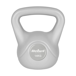 REBEL ACTIVE Girja rusko zvono kettlebell sa gumenom oblogom 14 kg, siva RBA-2322G-14 - Img 6