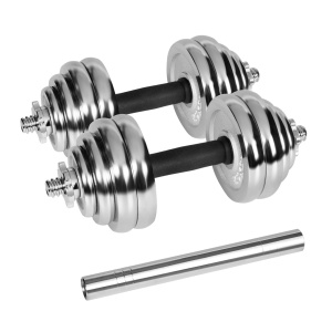 REBEL ACTIVE Hromirani podesivi set bučica sa šipkom u koferu 30kg RBA-2326-30