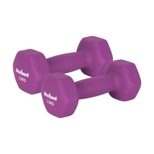 REBEL ACTIVE Neopren HEX bučice, par 2x2.5 kg, model RBA-2330-2.5