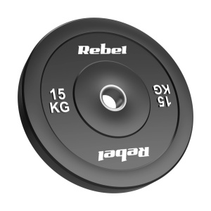 REBEL ACTIVE Olimpijski tegovi BUMPER gumirani 2x15kg za šipku 51mm RBA-2144-15 - Img 2