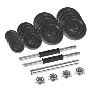 REBEL ACTIVE Set podesivih tegova od livenog gvozdja sa sipkom u koferu 30kg RBA-2327-30