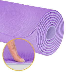 REBEL ACTIVE Strunjača prostirka za jogu, pilates i fitnes 183x61 cm 1 cm TPE ljubičasta RBA-3158-2PU - Img 4