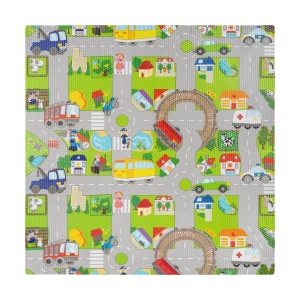 REBEL Edukativna puzzle podloga za igru za decu, 120 x 120 cm, motiv: automobili, model RBY-2251-4