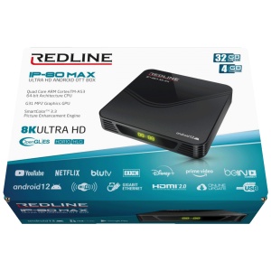 REDLINE Prijemnik IPTV@Android, 8K, 4 / 32 GB, USB, WiFi - IP-80 Max - Img 2