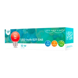 Set 5 kom. crvenih LED sijalica E27 - Img 2