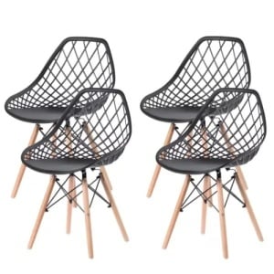 Set trpezarijskih plastičnih stolica 4 kom Skandi crna Lemon 25-KS009SET