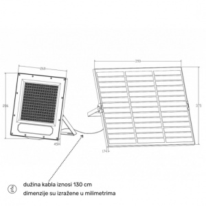 SOLARNI REFLEKTOR GN-SFL519-240W 5000K 3000lm 90° IP66 - Img 6