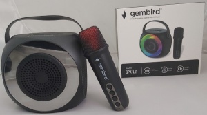 SPK-L2 ** Gembird Bluetooth karaoke zvucnik RGB,10W,1800mAh, USB, microSD, AUX +mikrofon 500mAh(1360 - Img 1