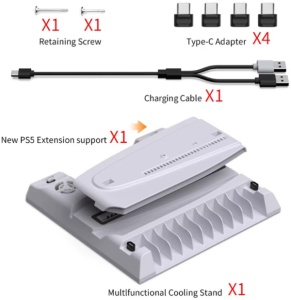 Stalak za PS5/PS5 SLIM DOBE multifunkcionalni TP5-3537B beli - Img 2