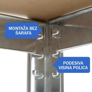 SuperHome 180x120x45cm 5x225kg Metalna Montažna Polica - Img 2