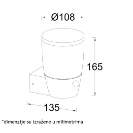 SVETILJKA JM-069 ZIDNA 1*E27 IP54 ANTRACIT - Img 3