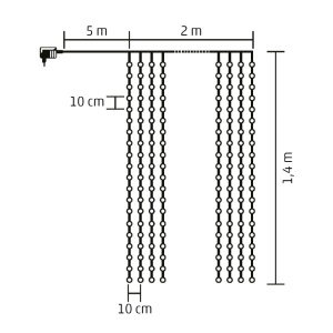 Svetleći niz sa 294 toplo bele LED diode - Img 2