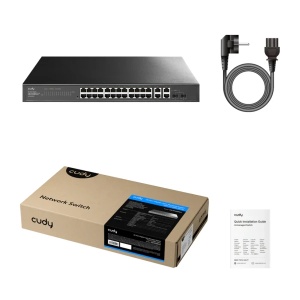 Svič 10/100/1000 26-port Cudy GS1028ES2 Light Managed PoE+ sa 2x combo porta - Img 2