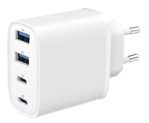 TA-UC-2A2C-PD40-01-W Gembird 4-port 40 W GaN USB PowerDelivery fast charger, white