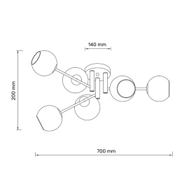 TALIA 36 LUSTER 6*E14 CRNA/BAKAR - Img 4