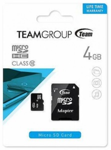 TeamGroup MICRO SDHC 4GB CLASS 10+SD Adapter TUSDH4GCL1003 - Img 2
