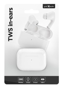 TWS-03-W Gembird bluetooth V5.0 slusalice, TWS, white - Img 2