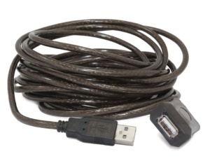UAE-01-10M Gembird USB 2.0 active extension cable, black color, bulk package, 10m - Img 2