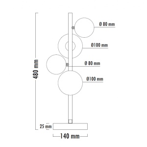 VESTA 600 STONA LAMPA 4*G9 MESING