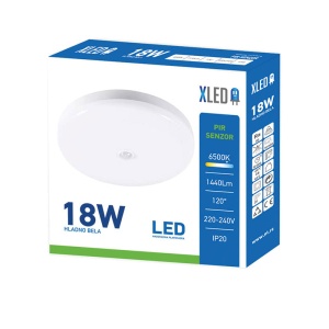 XLED 18W 6500K Nadgradna okrugla LED plafonjera,PIR Senzor /Dan/Noć/pokret/1440LM φ300*60mm PPIP20