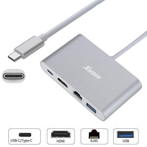 Xwave Adapter USB3.1 Tip-C M na HDMI,USB3.0,RJ45 F - Img 2