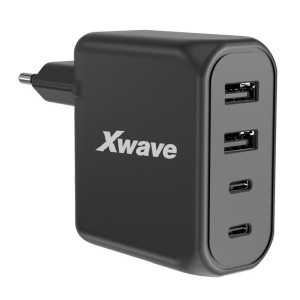 Xwave GaN100-2A2C GaN ultra-brzi punjač 100w, 2USB-A + 2USB-C, za mobilne tablete Crni