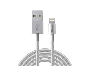Xwave Kabl USB IPHONE 2M 3A,lightning aluminium,upleteni srebrni - Img 2