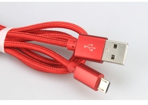 Xwave Kabl USB2.0 na Micro USB 2M,2A,aluminium,upleteni,crveni - Img 2