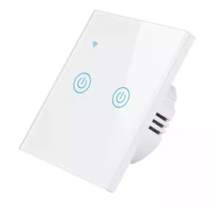 ZIGBEE-SMART-2 GANG-RSH-SP002-EU Gembird 2 Smart bezicna prekidaca,APP glasovna kontrola Glass Touch - Img 1